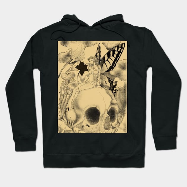 Fairy sitting on a skull Hoodie by Soup Shop